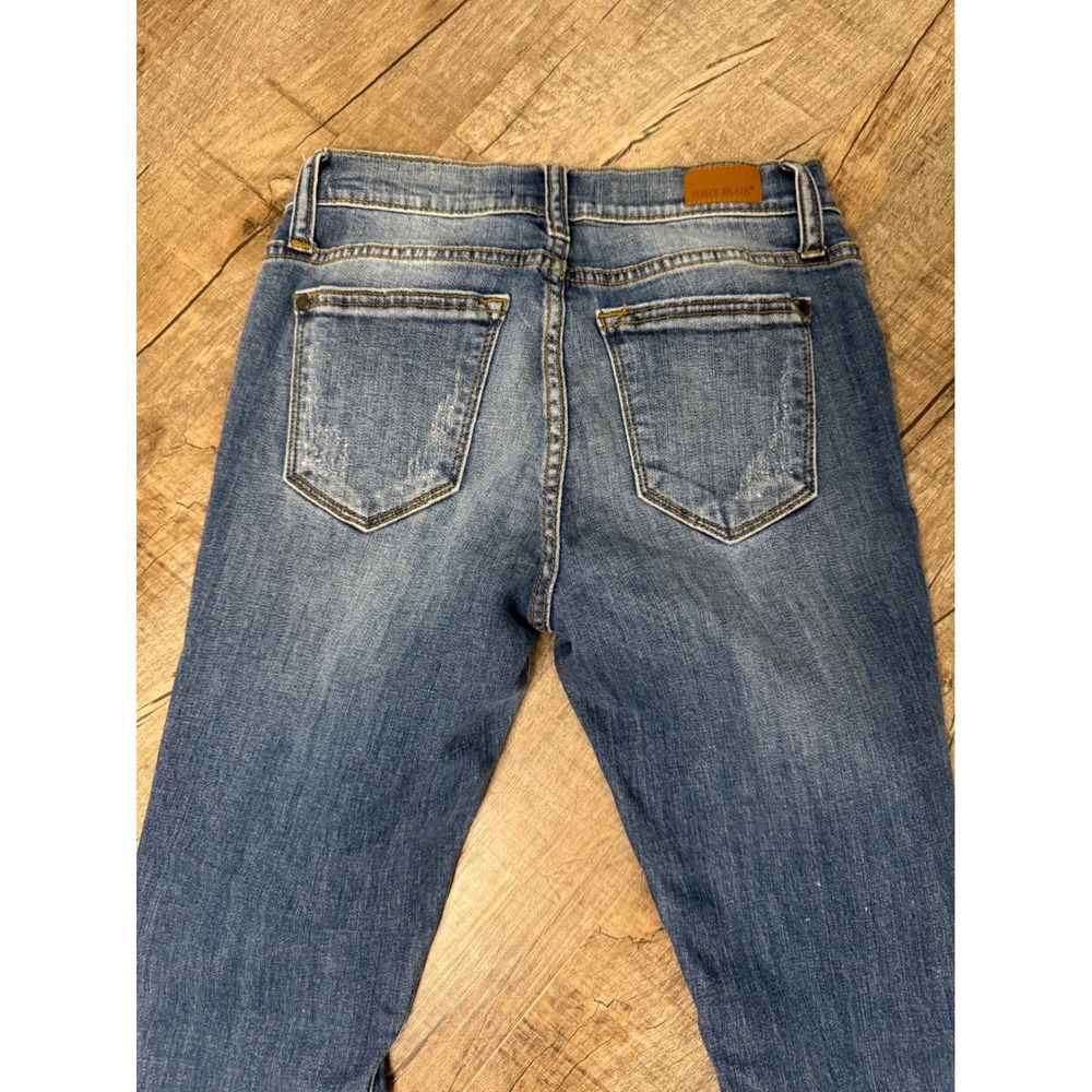 Judy Blue Los Angeles Distressed Skinny Jeans Womens 5 27 Medium Wash Ripped - Picture 13 of 14